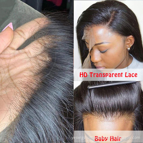 Mink Brazilian Cuticle Aligned  Pre Plucked Human Hair Full Hd 360 Lace Front Wig Transparent Lace Frontal Wigs For Black Women